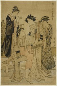 Elegant Pleasures: The Scent of Flowers, höger (Furyu hana no ka asobi, jo) av Kitagawa Utamaro