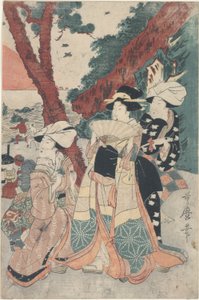 Futamigaura Beach vid det nya året av Kitagawa Utamaro