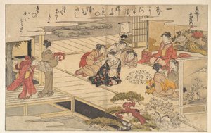 Flickor som leker med snäckor av Kitagawa Utamaro