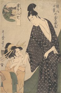 Gonpachi har en djupt lila färg, va? 1795. av Kitagawa Utamaro