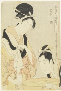 Ormens timme, den bevarade kvinnan, 1798-1799 av Kitagawa Utamaro