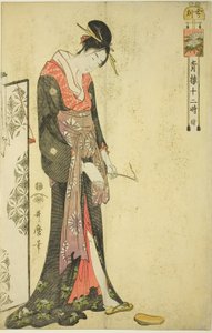Hour of the Ox [02:00] (Ushi no koku), från serien "De tolv timmarna i Yoshiwara (Seiro juni toki tsuzuki)" av Kitagawa Utamaro