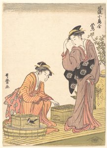 Japansk busksångare av Kitagawa Utamaro