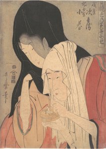 Jihei från Kamiya rymmer med Koharu från Kinokuniya av Kitagawa Utamaro