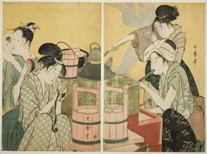 Köksscen av Kitagawa Utamaro