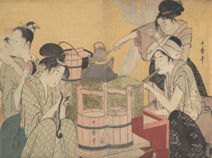 Köksscene, ca. 1794-95. av Kitagawa Utamaro