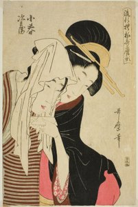 Koharu plan d Autism, från tee series s av Kitagawa Utamaro