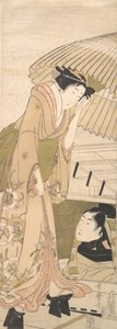 wangjin g-s Tage-medlem Te S:s med snöbrygga, 1800. av Kitagawa Utamaro