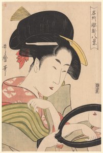 Mirror, från serien "Eight Views of Tea-stalls in Celebrated Places" ("Meisho koshikake hakkei") av Kitagawa Utamaro