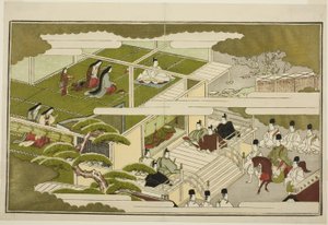 New Year at Court, från den illustrerade men antologin "The Young God Nests (Home Nests)" av Kitagawa Utamaro