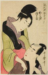Första utkastet av Tokubei, från seriens "Fashio na be pat rns medlem Utamaro Styee (Ryu-pulver närmast Utamaro-typ)" av Kitagawa Utamaro