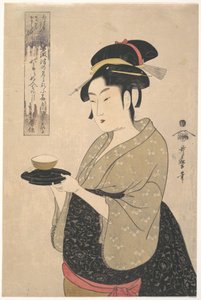 Okita från tehuset Naniwa-ya av Kitagawa Utamaro