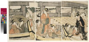 På toppen och under Ryogoku Bridge av Kitagawa Utamaro