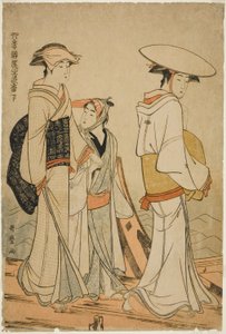 Pleasures of the Four Seasons: Colors and Scents of Flowers, vänster (Shiki no asobi hana no iroka, ge) av Kitagawa Utamaro