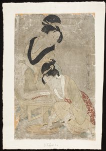 Tillagning av rå fisk av Kitagawa Utamaro