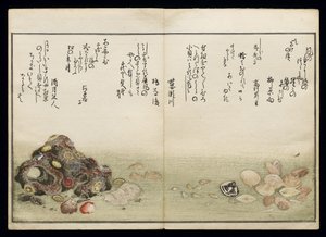 Shiohi no tsuto (Gåvor från Ebb Tide), känd som Shell Book, 1789 (träblock i färg) av Kitagawa Utamaro