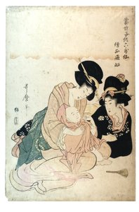 Sojo Henjo från serien Moderna barn som de 6 odödliga poeterna, ca 1800-1806 (träblocktryck på papper) av Kitagawa Utamaro