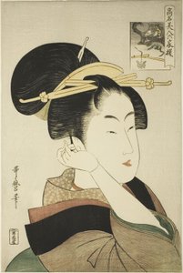 Tatsumi Roko, från serien Renowned Beauties Likened to the Six Immortal Poets av Kitagawa Utamaro