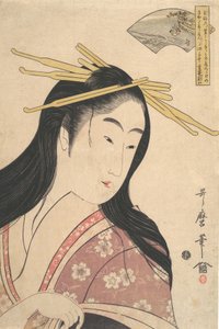 Handgjord Tama River, från serien, Shi x Tama Rivers, ingen Tama River, va? 1798. av Kitagawa Utamaro