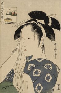 Asahiya-änkan, från serien Renowned Beauties Likened to the Sex Immortal Poets av Kitagawa Utamaro