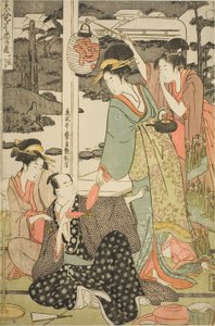 Te Chushingura D Rama Parodi av Farms Beauchies av Kitagawa Utamaro
