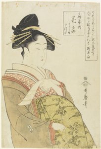 Courtesan Hanao_gi från O_giya House, ca. 1793-1794 av Kitagawa Utamaro