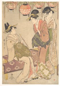 Tre kurtisaner av Kitagawa Utamaro