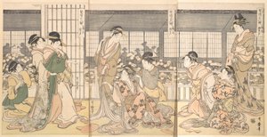 Tre berusade kurtisaner av Kitagawa Utamaro