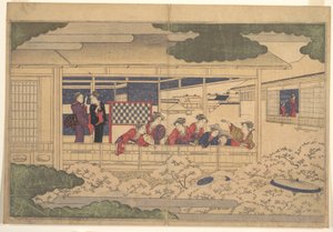 Betraktande av körsbärsblomning av Kitagawa Utamaro