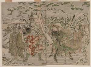 Vinterscen från romantiken om de tre kungadömena av Kitagawa Utamaro