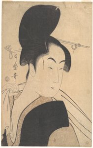 Kvinna efter badet av Kitagawa Utamaro