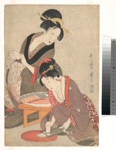 Kvinnor som tillagar sashimi av Kitagawa Utamaro