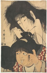 Yamauba knyter Kintarōs hårknut av Kitagawa Utamaro