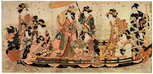 Cherry Blossom Viewing Hanami, tidigt 1800-tal.