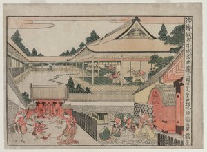 Chushingura: Akt III från serien Perspective Pictures för The Treasure House of Loyalty, ca. 17