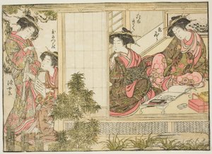 Courtesans of Oebuji, från boken "Mirror of Beautiful Women of the Pleasure Quarters (Seiro bijin awase sugata kagami)," vol. 2