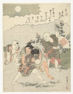Den åttonde månaden Hazuki (titel på objekt) Games by moonlight (serietitel) Tsuki yo asobi (serietitel på objekt) av Kitao Shigemasa