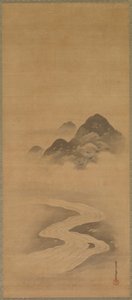 Minamoto no Nakakuni besöker Lady Kogō av Kiyohara Yukinobu