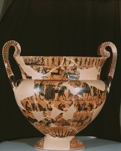 Francois-vasen, gjord av Ergotimos (fl.575-560 f.Kr.) c.570 f.Kr. (keramik) av Kleitias Kleitias
