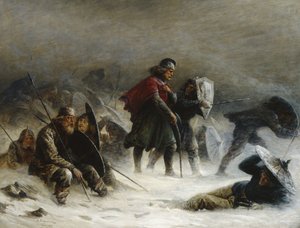 Kung Sverre i en snöstorm i Vossbergen