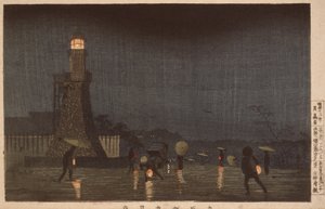 Majkväll på Kudanzaka av Kobayashi Kiyochika