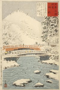 Shinkyō, den heliga bron i Nikkō av Kobayashi Kiyochika