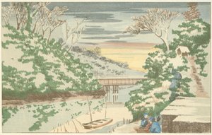 Snö i Ochanomizu av Kobayashi Kiyochika