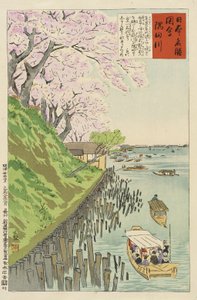 Sumidafloden av Kobayashi Kiyochika
