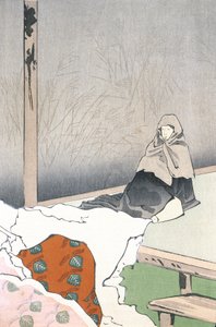 Dansösen Hotoke Gozen vid Giōji av Kobayashi Kiyochika