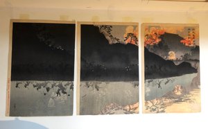 Fenghuangchengs fall, senare kallad Våra elitstyrkor erövrar Pescadoresöarna (Hōkotō) på Taiwan av Kobayashi Kiyochika