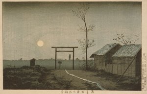 Tarō Inari-helgedomen i Asakusas risfält av Kobayashi Kiyochika