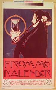 Design för Frommes-kalendern, för den 14:e utställningen av Vienna Secession, 1902 (lito i färg)