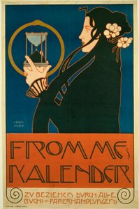 Moser, Koloman (1868-1918) Frommes Kalender (Calendrier des femmes) Färglitografi 1903 New York City. Museum of Modern Art (MOMA) av Koloman Moser
