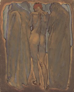 Kvinnlig nakenbild (olja på pannå) av Koloman Moser